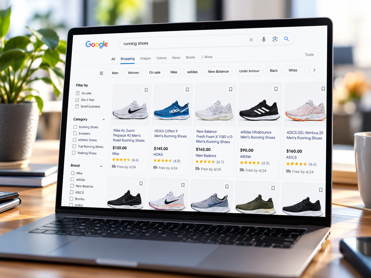 Product listings with images and prices